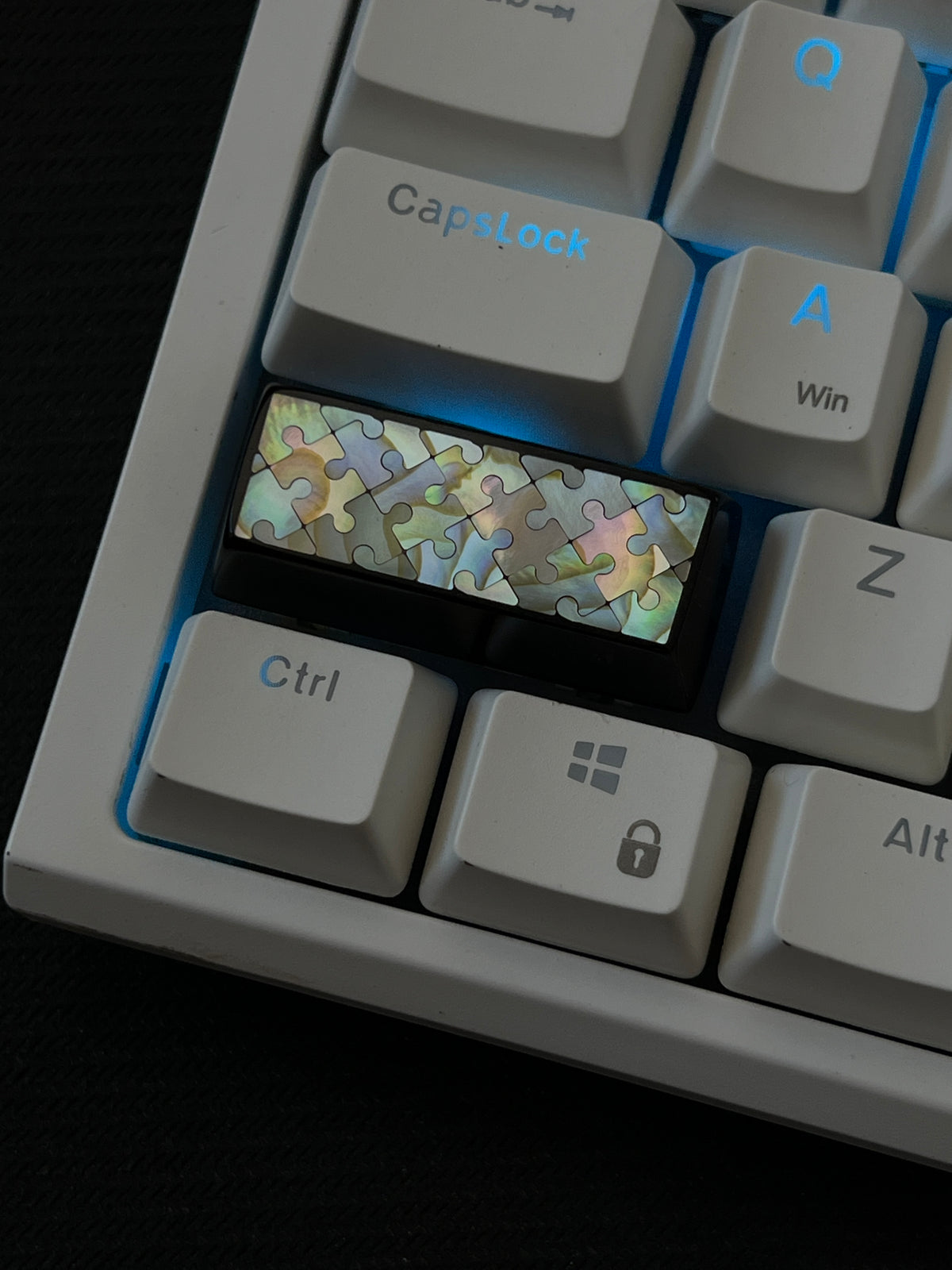 Handcrafted Wooden Keycap | Mother of Pearl Inlay | 2.25u Shift & Enter Key