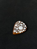 Handmade Wooden Guitar Pick with Mother of Pearl Pebble Inlay