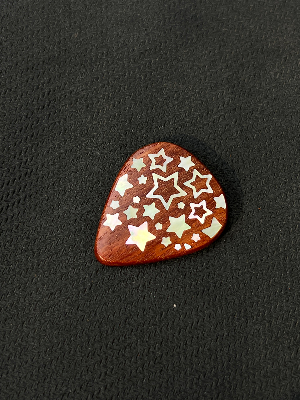 Handmade Wooden Guitar Pick with Mother of Pearl Five-Pointed Star Inlay