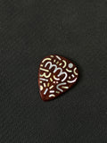 Handmade Wooden Guitar Pick with Mother of Pearl Doodle Inlay