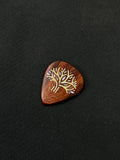 Handmade Wooden Guitar Pick with Mother of Pearl Tree Inlay