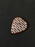 Handmade Wooden Guitar Pick with Mother of Pearl Wave Inlay