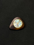 Handmade Wooden Guitar Pick with Mother of Pearl Lemon Inlay