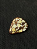 Handmade Wooden Guitar Pick with Mother of Pearl Honeycomb Inlay