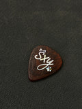 Personalized Handmade Wooden Guitar Pick with Custom Letter Inlay