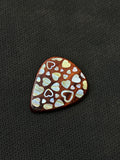Handmade Wooden Guitar Pick with Mother of Pearl Heart Inlay