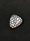 Handmade Wooden Guitar Pick with Mother of Pearl Shattered Ice Inlay