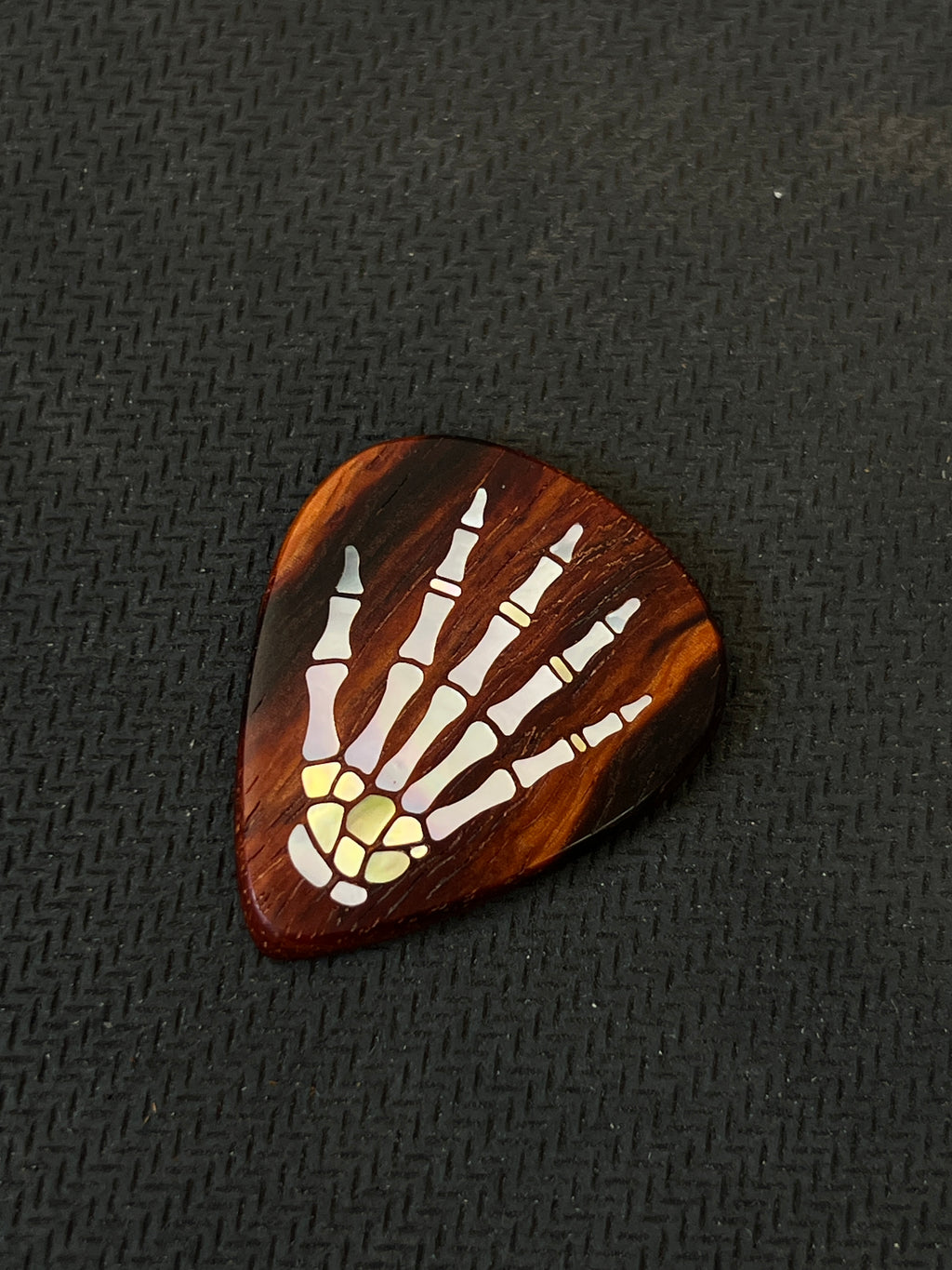 Handmade Wooden Guitar Pick with Mother of Pearl Hand Inlay