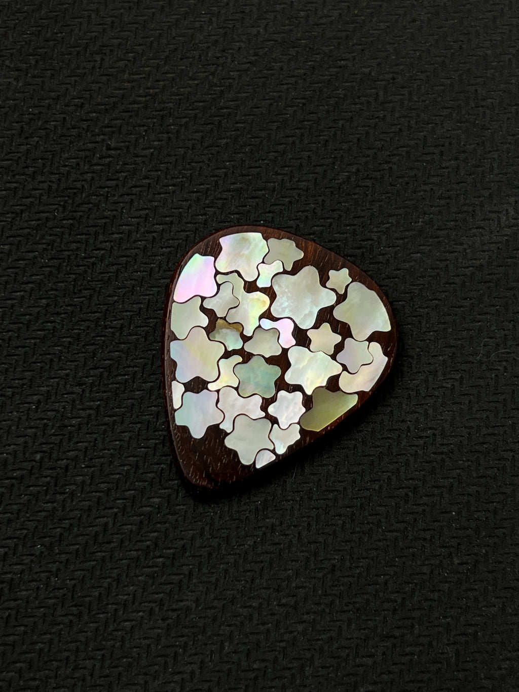 Handmade Wooden Guitar Pick with Mother of Pearl Star Inlay