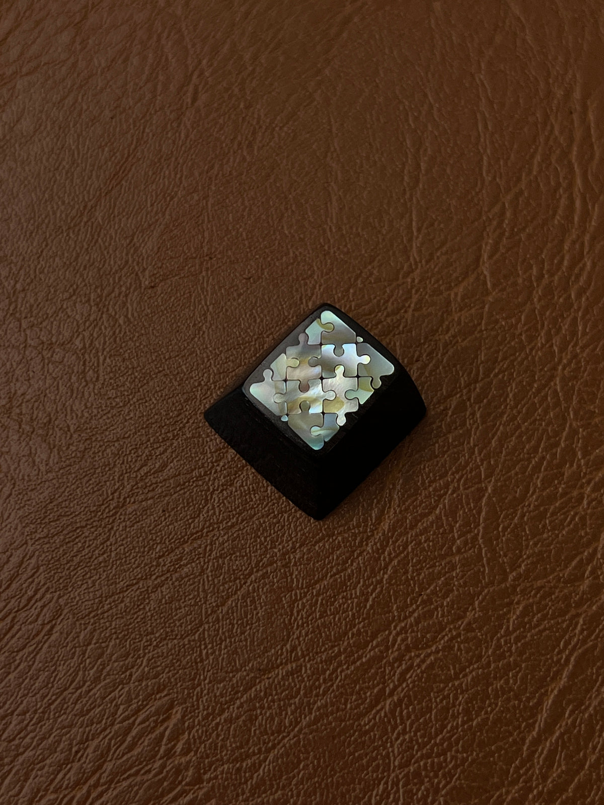 Handmade Wooden ESC Keycap with Mother of Pearl Puzzle Inlay
