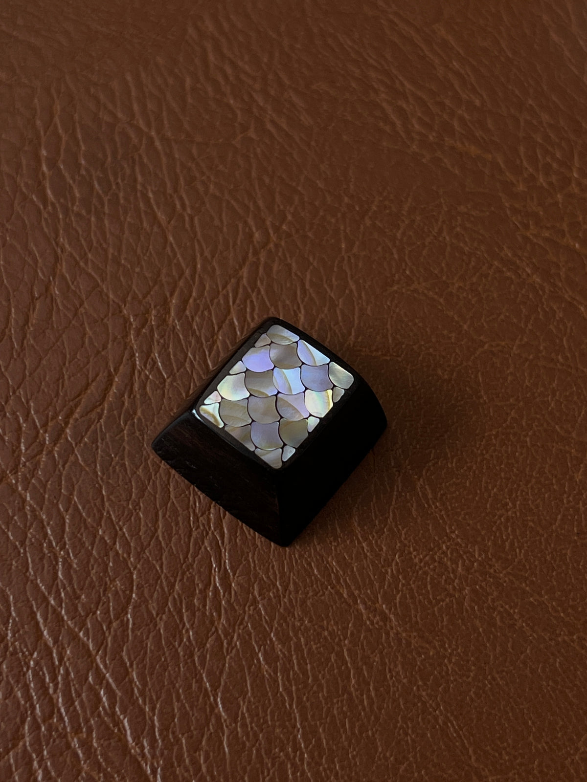 Handmade Wooden ESC Keycap with Mother of Pearl Dragon Scale Inlay