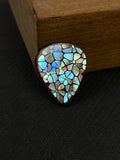 Handmade Wooden Guitar Pick with Mother of Pearl Floral Inlay