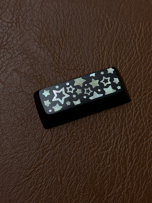 Handcrafted Wooden Keycap 2.25U with Mother of Pearl Star Inlay