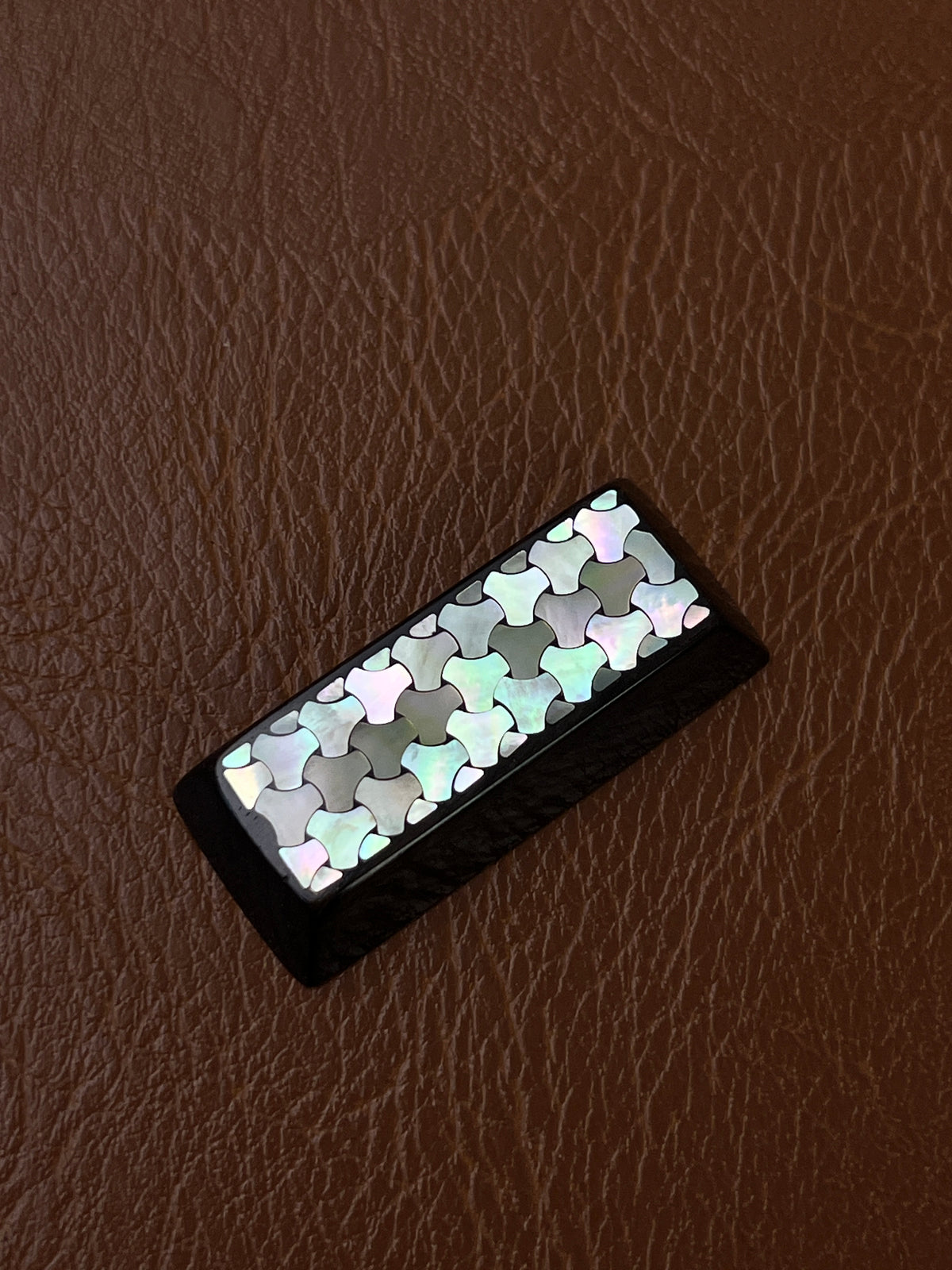 Handcrafted Wooden Keycap 2.25U with Mother of Pearl Mountain Inlay